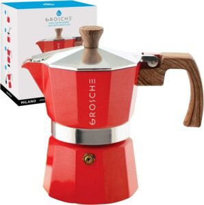 GROSCHE Milano Stovetop Espresso Maker Moka Pot 3 espresso Cup
