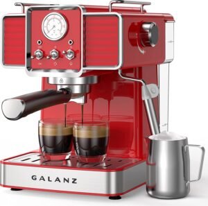 Galanz Retro Espresso Machine with Milk Frother