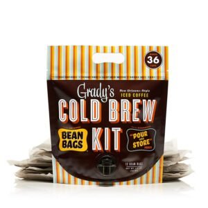 Grady's Cold Brew Coffee, Pour & Store Kit with 12 (2oz.) Bean Bags